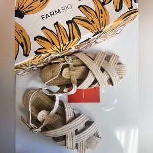 Farm Rio for Anthropologie Raffia Zigzag Sandal